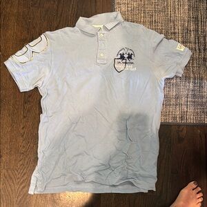 Light Blue Polo Shirt with Embroidered Logo